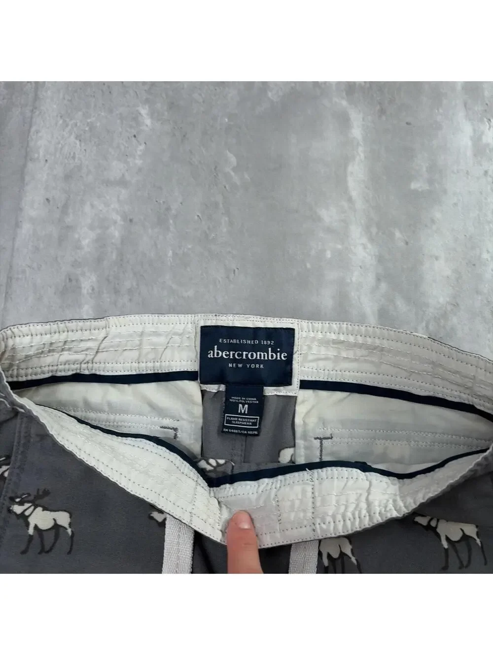 Y2K Grey Abercrombie & Fitch Grunge Baggy Skater Pajama Pants
